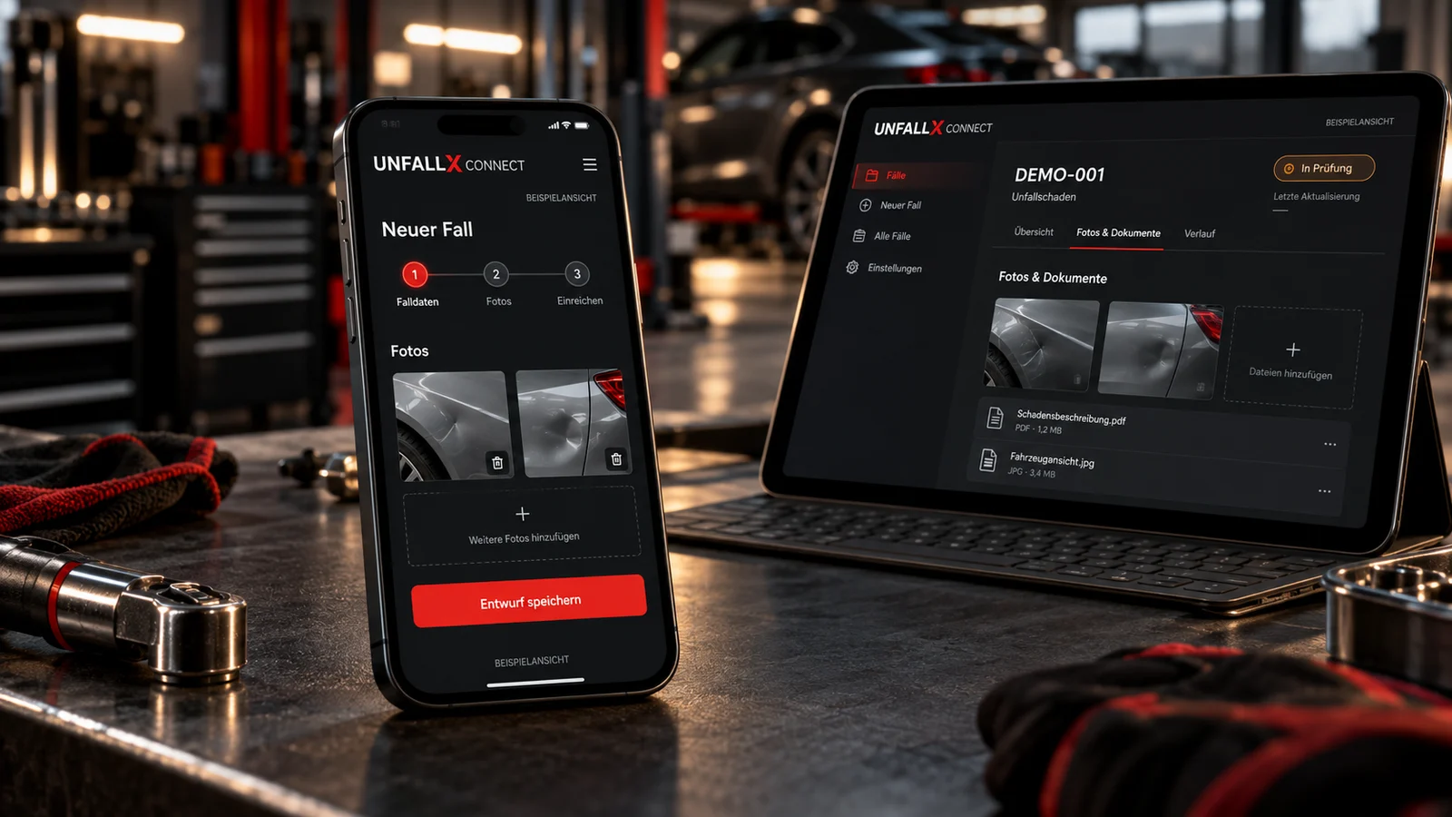 Mobile Fallaufnahme im Werkstattumfeld – KI-Visualisierung